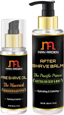 

Man Arden Pre Shave Oil (The Maverick) + After Shave Balm (The Pacific Prince)(Set of 1)