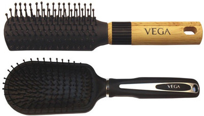 

VEGA Premium Flat Hair Brush E8-Fb With Premium Collection Cushioned Brush E7-Cb(Set of 2)