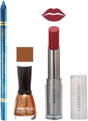 

Rythmx Lipstick , Nail Polish And Turquoise Blue Kajal Makeup Combo 1174(Set of 3)