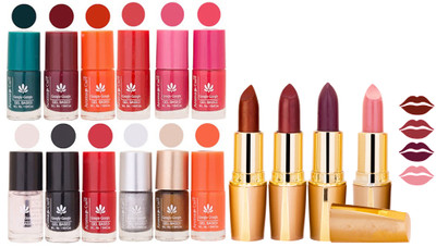 

Aroma Care Lot of 12-piece Surprise Nail Polish Set and Rythm Lipsticks Combo 64(Set of 16)