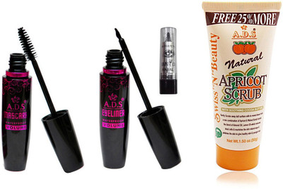 

ADS Eyeliner / Mascara / 50 gm Scrub / Kajal(Set of 4)