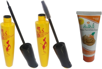 

ADS Mascara, Eyeliner and Walnut face & Body Scrub(Set of 3)