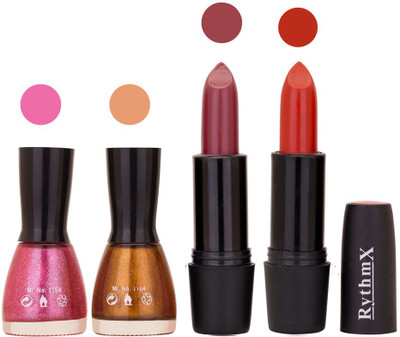 

Rythmx FB NAIL POLISHES BLACK LIPSTICKS IMPORTANT COMBO 53(Set of 4)