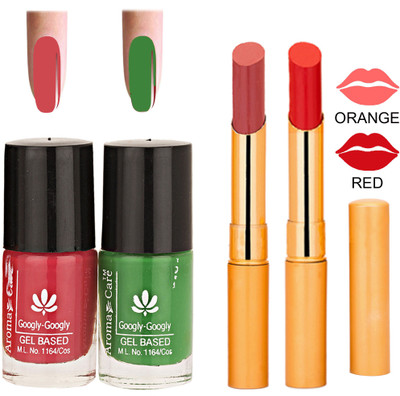 

Aroma Care Nail Polish RHYTHM Orange Lipstick Combo 116(Set of 4)