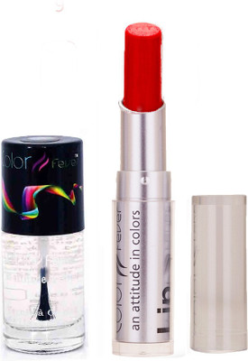 

Color Fever 933 Topcoat Nail Polish+Red Lipstick(Set of 2)