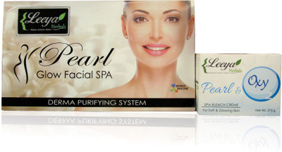 

Leeya PEARL GLOW SPA FACIAL KIT + PEARL AND OXY SPA BLEACH CREAM(Set of 2)