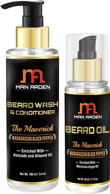 

Man Arden Beard Wash (Shampoo) + Beard Oil (The Maverick Kit)(Set of 2)