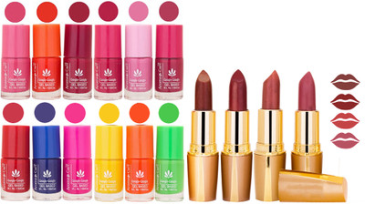 Aroma Care Lot of 12-piece Surprise Nail Polish Set and Rythm Lipsticks Combo 34(Set of 16)
