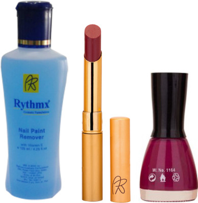 

Rythmx RythmX Meroon Lipstick +Nail Polish Combo 2206201604(Set of 3)