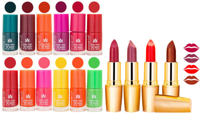 

Aroma Care Gel Nail Polish Set Quick Dry, Long Lasting and Creamy Matte Lipstick Combo 1149(Set of 16)