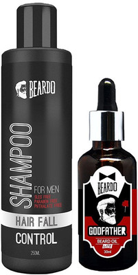

Beardo HAIR FALL CONTROL SHAMPOO for Men (250ml) And Godfather Oil (30ml)(Set of 2)