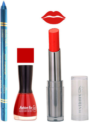 

Rythmx Lipstick , Nail Polish And Turquoise Blue Kajal Makeup Combo 1111(Set of 3)