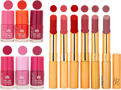 

Aroma Care Quick Dry Nail Polish and Rythm Lipstick Combo 1803201924(Set of 12)
