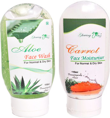 

Glowing Buzz Combo of 1 Aloe Face Wash and 1 Carrot Moisturiser for normal to dry skin(Set of 2)
