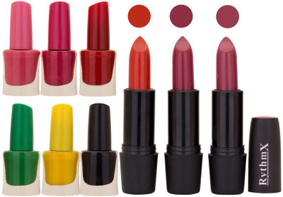 

Rythmx NEW STB RYTH BLK LIPSTICKS AND NAIL POLISH IMPORTANT COMBO 32(Set of 9)