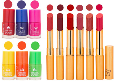 

Aroma Care Makeup Women Nail Polish and Exclusive Long Lasting Lipstick Set 83(Set of 12)