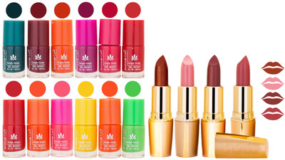 

Aroma Care Lot of 12-piece Surprise Nail Polish Set and Rythm Lipsticks Combo 78(Set of 16)