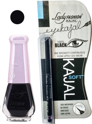 

Lady Fashion Nail Polish and Kajal Combo 2010201617(Set of 2)