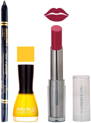 

Rythmx Lipstick , Nail Polish And Stay On Black Kajal Makeup Combo 997(Set of 3)