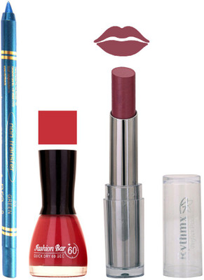 

Rythmx Lipstick , Nail Polish And Turquoise Blue Kajal Makeup Combo 1115(Set of 3)
