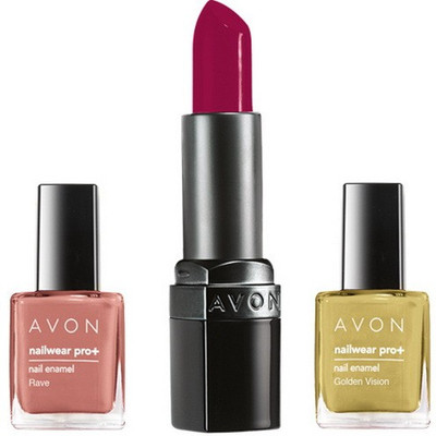

Avon "Avon Nailwear Pro+ nail Enamel (set of 2 of 8 ml each) 16 ml(Rave,Golden Vision) & Ultra Color Matte Shades LS 3.8g - Matte Berry "(Set of 3)