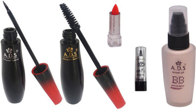 

ADS Eyeliner, Mascara, Foundation, Lipstick and Kajal(Set of 5)