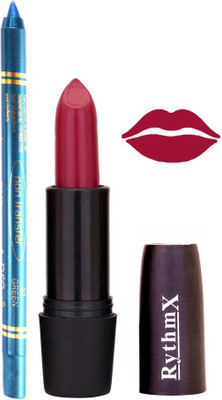 

Rythmx Mauve Lipstick And Pro Non Transfer Blue Kajal 2891(Set of 2)