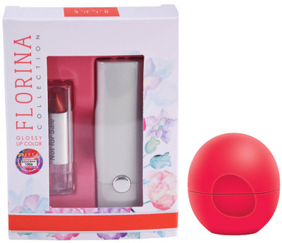 

Blue Heaven Florina Glossy Lipstick (Baked Brick) & Lip Balm Strawberry (8 GM)(Set of 2)