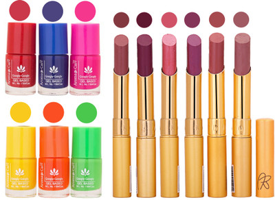 

Aroma Care Makeup Women Nail Polish and Exclusive Long Lasting Lipstick Set 163(Set of 12)