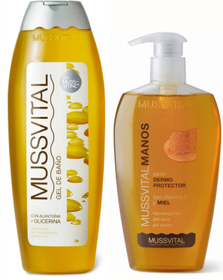 

Mussvital Glicerine Shower Gel & Mussvital Honey Hand Soap(Set of 2)