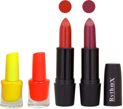 

Rythmx FB RYTH BLK LIPSTICKS AND NAIL POLISH IMPORTANT COMBO 049(Set of 4)