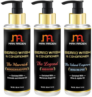 

Man Arden Men's Beard Wash (The Island Emperor + The Legend + The Maverick)(Set of 3)