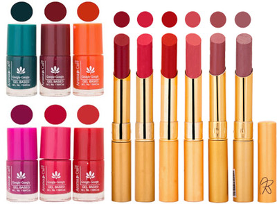 

Aroma Care Famous Combo of Nail Polish with Rythm Long Lasting Lipstick Sets 183201709(Set of 12)