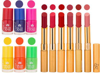 

Aroma Care Makeup Women Nail Polish and Exclusive Long Lasting Lipstick Set 23(Set of 12)