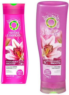 Herbal Essences Touchably Smooth Straightening Conditioner And Shampoo 300 mL Each(Set of 2)