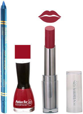 

Rythmx Lipstick , Nail Polish And Turquoise Blue Kajal Makeup Combo 1094(Set of 3)