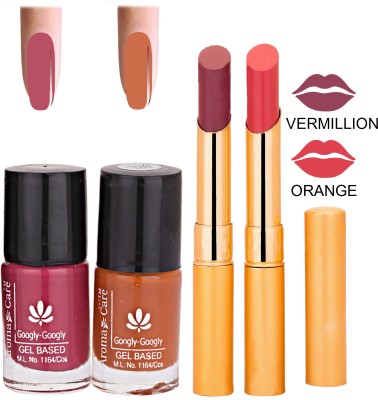 

Aroma Care Nail Polish RHYTHM Orange Lipstick Combo 057(Set of 4)