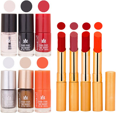 

Aroma Care Super Saver Pack : Quick Dry Nail Polish and Rythm Creamy Matte Long Lasting Lipstick Combo 12(Set of 10)