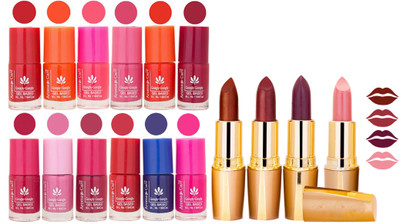 

Aroma Care Lot of 12-piece Surprise Nail Polish Set and Rythm Lipsticks Combo 68(Set of 16)