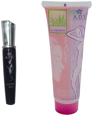 

ADS WaterProof Eyeliner, Aloe vera Cleansing Gel(Set of 2)