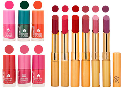 

Aroma Care Perfect Combo of Nail Polish and Rythm Lipstick Popular Shades in Wholesale Rate 2332017022(Set of 12)