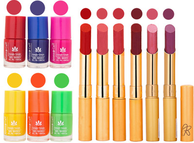 

Aroma Care Makeup Women Nail Polish and Exclusive Long Lasting Lipstick Set 51(Set of 12)