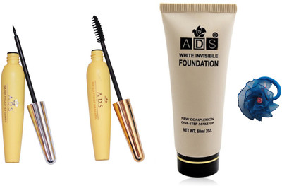 

ADS Waterproof Eyeliner / Mascara / White Invisible Foundation / Band(Set of 4)
