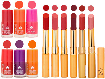 

Aroma Care Nail Polish Set and Rythm Lipstick Sets ( Modern Shades) 1803201752(Set of 12)