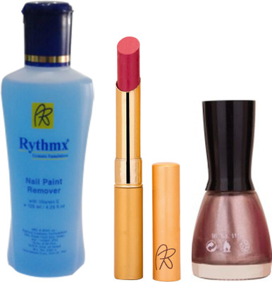 

Rythmx RythmX Pink Lipstick +Nail Polish Combo 2206201640(Set of 3)