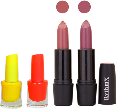 Rythmx ST RYTH BLK LIPSTICKS AND NAIL POLISH IMPORTANT COMBO 045(Set of 4)