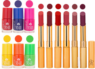 

Aroma Care Makeup Women Nail Polish and Exclusive Long Lasting Lipstick Set 85(Set of 12)