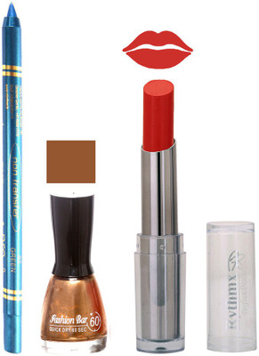 

Rythmx Lipstick , Nail Polish And Turquoise Blue Kajal Makeup Combo 1175(Set of 3)