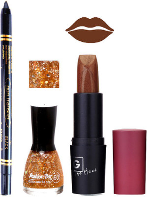 

Fashion Bar Nail Polish , OTG Lipstick , Black Kajal Combo 116(Set of 3)