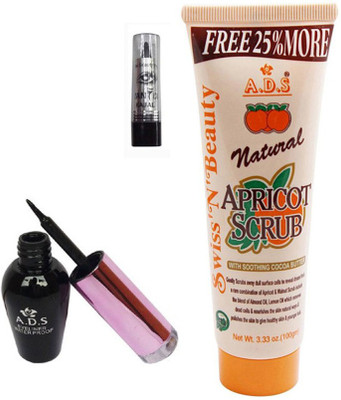 

ADS 1612 Eyeliner, Kajal, Scrub (100gm)(Set of 3)